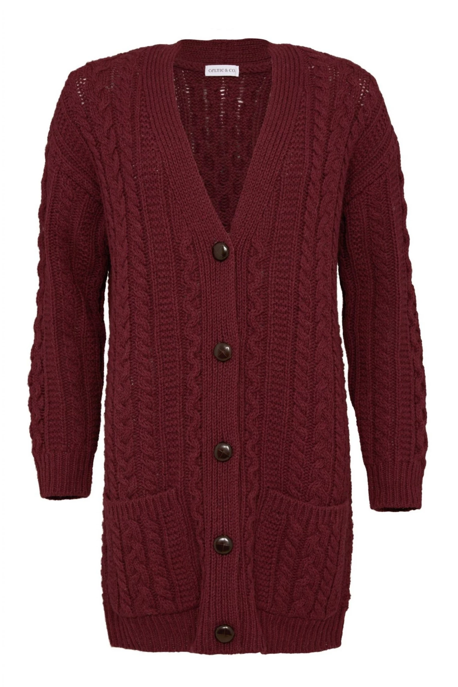 Celtic & Co. Celtic & Co Red Cable Boyfriend Cardigan 4 Celtic & Co. Celtic & Co Red Cable Boyfriend Cardigan - Image 2