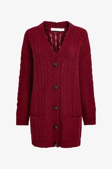 Celtic & Co. Celtic & Co Red Cable Boyfriend Cardigan 7 Celtic & Co. Celtic & Co Red Cable Boyfriend Cardigan - Image 5