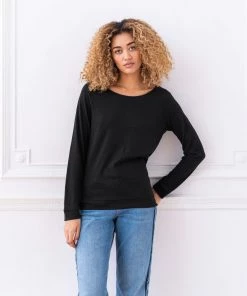 Celtic & Co. Black Cotton/Linen Sweatshirt