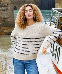 Celtic & Co. Celtic & Co Natural Drop Stitch Breton Jumper