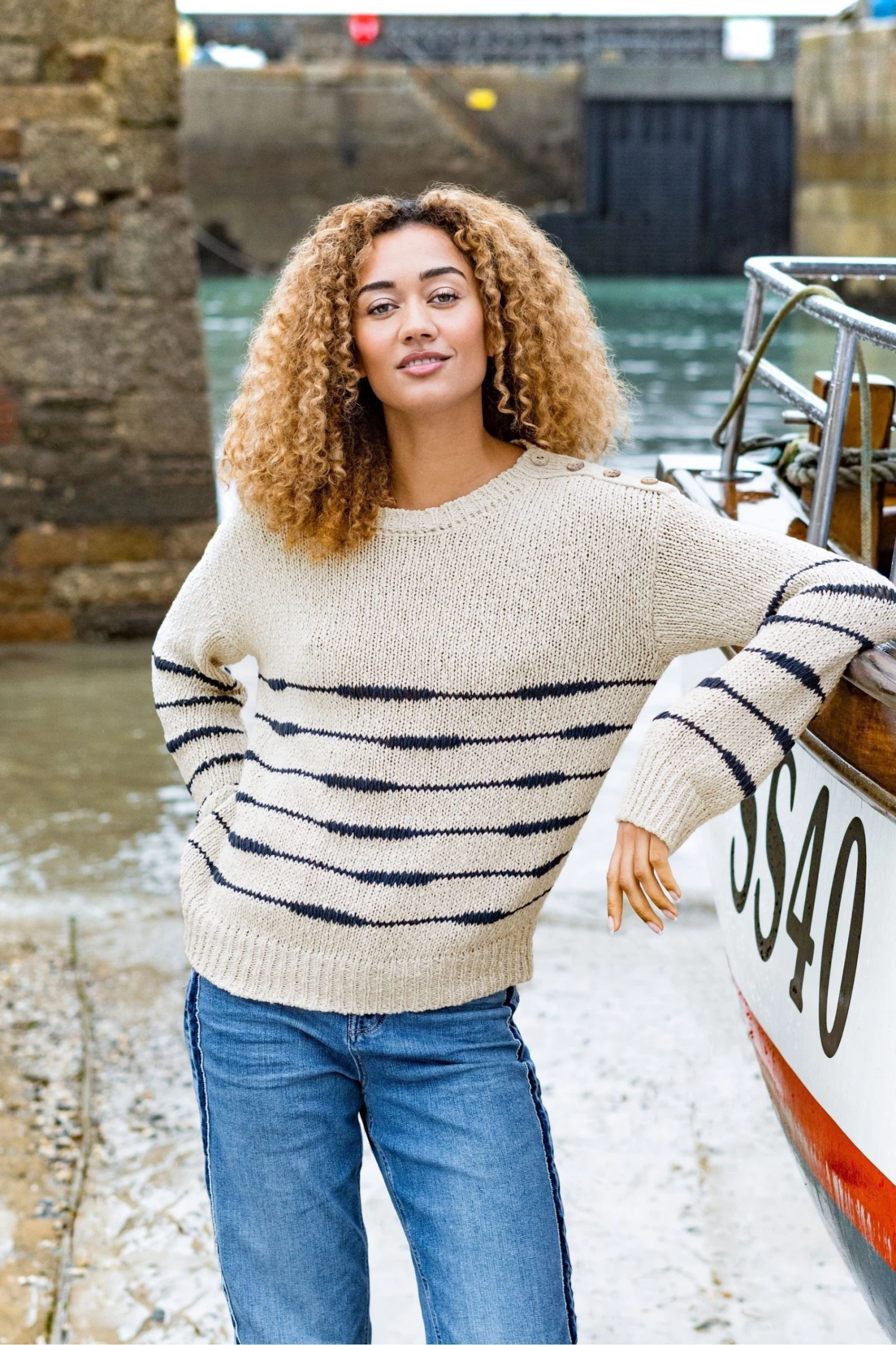 Celtic & Co. Celtic & Co Natural Drop Stitch Breton Jumper 3 Celtic & Co. Celtic & Co Natural Drop Stitch Breton Jumper