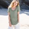 Celtic & Co. Celtic & Co Sage Green Linen Scoop Neck T-Shirt