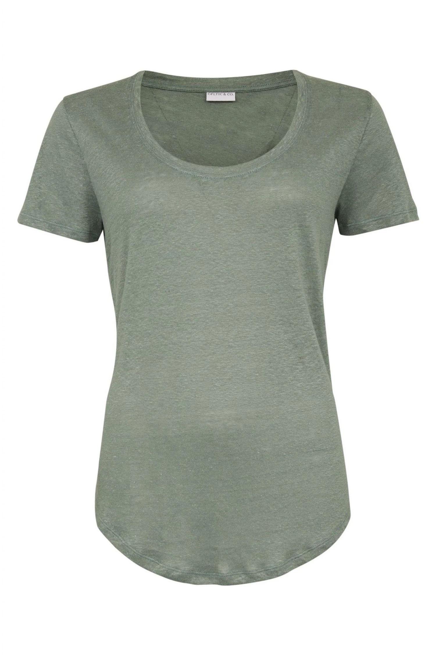Celtic & Co. Celtic & Co Sage Green Linen Scoop Neck T-Shirt 4 Celtic & Co. Celtic & Co Sage Green Linen Scoop Neck T-Shirt - Image 2
