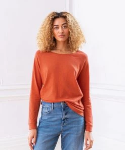 Celtic & Co. Orange Linen/Cotton Sweatshirt