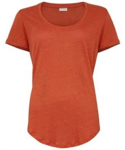 Celtic & Co. Celtic & Co Orange Linen Scoop Neck T-Shirt -Deals Celtic Store unnamed file 1189