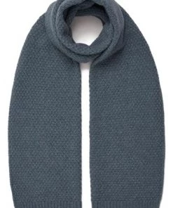 Celtic & Co. Blue Lambswool Moss Stitch Scarf -Deals Celtic Store unnamed file 1192