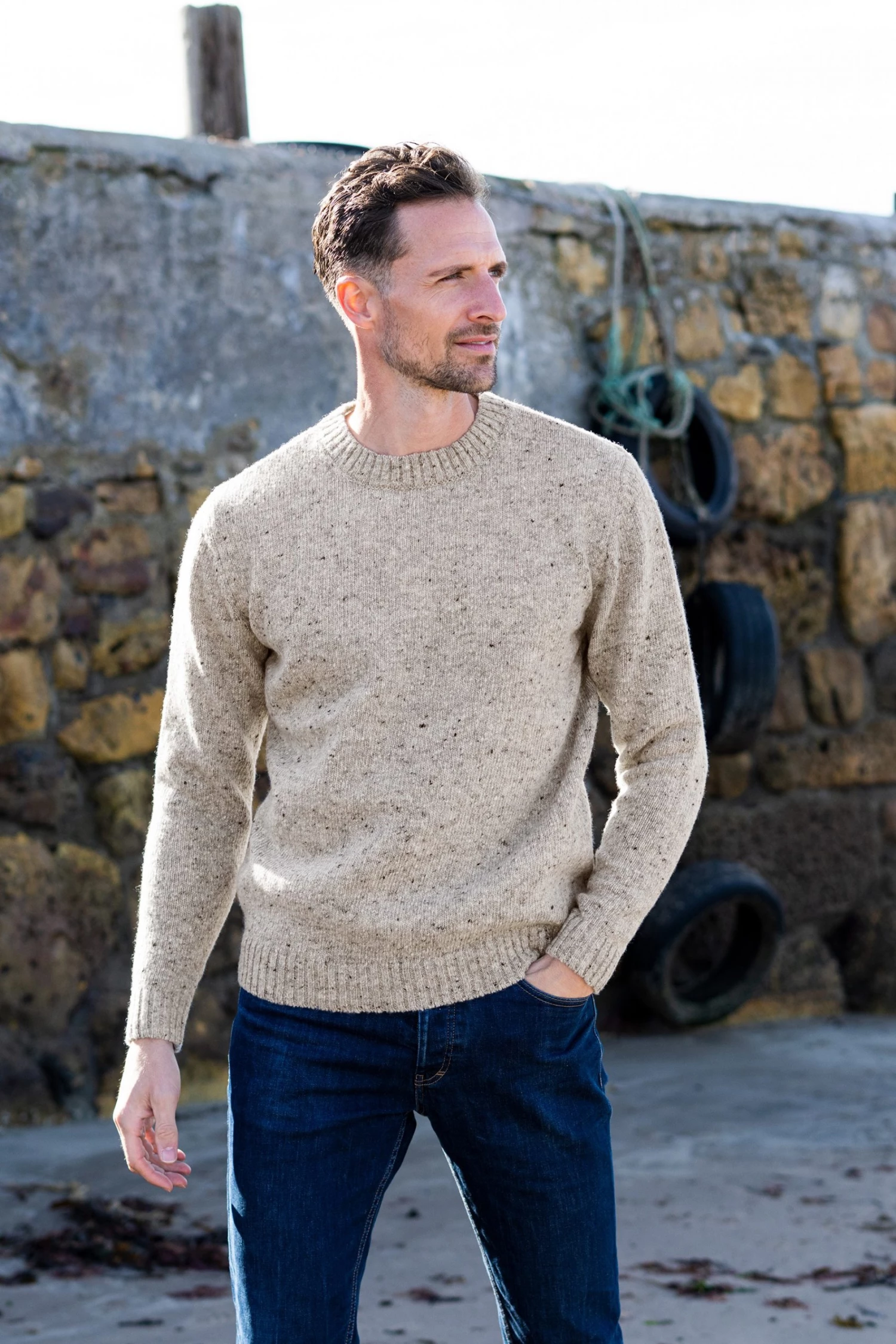 Celtic & Co. Grey Donegal Crew Neck Jumper 4 Celtic & Co. Grey Donegal Crew Neck Jumper - Image 2