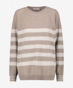 Celtic & Co. Celtic & Co Cream Stripe Placement Crew Neck Jumper -Deals Celtic Store unnamed file 128 scaled