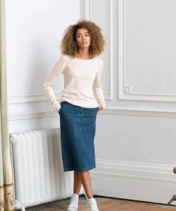 Celtic & Co. Pink Peony Fine Knit Merino Crew Neck Jumper