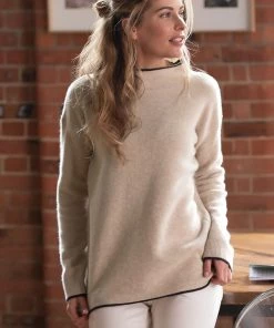 Celtic & Co. Natural Felted Funnel Neck Jumper