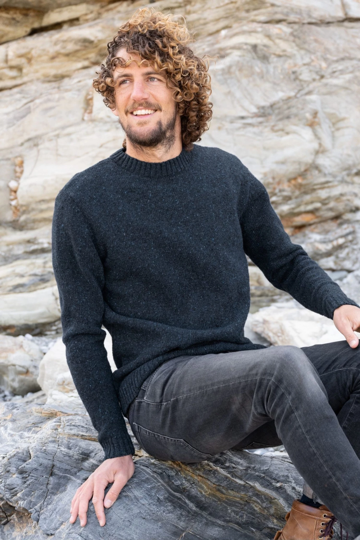 Celtic & Co. Celtic & Co Blue Men'S Donegal Crew Neck Jumper 3 Celtic & Co. Celtic & Co Blue Men'S Donegal Crew Neck Jumper