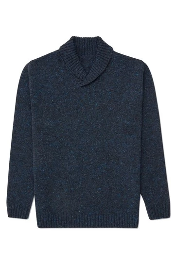 Celtic & Co. Men Blue Donegal Shawl Collar Jumper 6 Celtic & Co. Men Blue Donegal Shawl Collar Jumper - Image 4