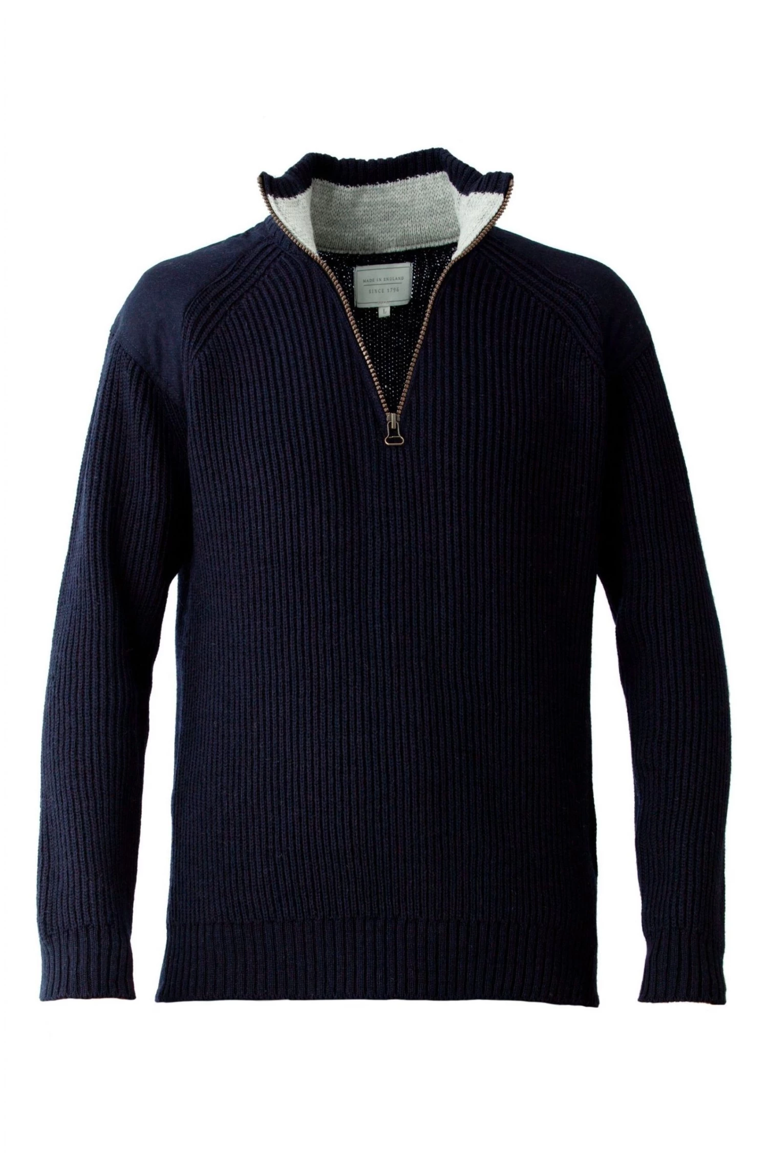 Celtic & Co. Blue Ribbed Half Zip Jumper 4 Celtic & Co. Blue Ribbed Half Zip Jumper - Image 2