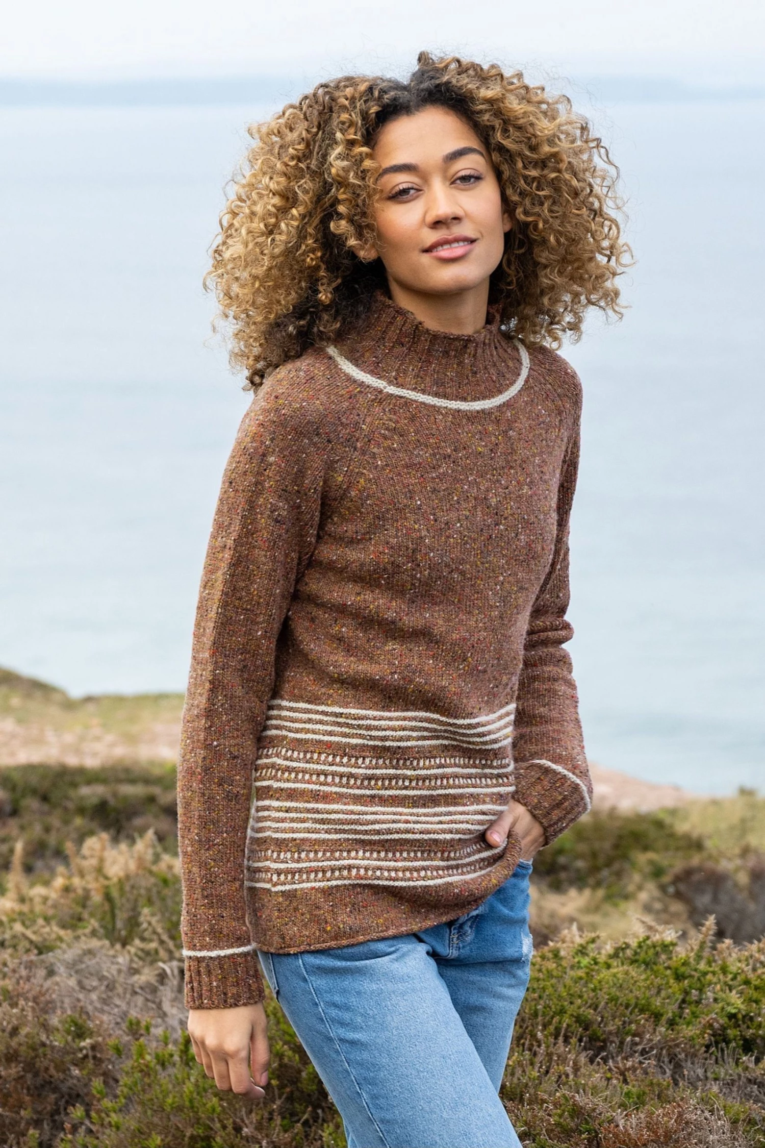 Celtic & Co. Brown Flecked Funnel Neck Jumper 2 Celtic & Co. Brown Flecked Funnel Neck Jumper