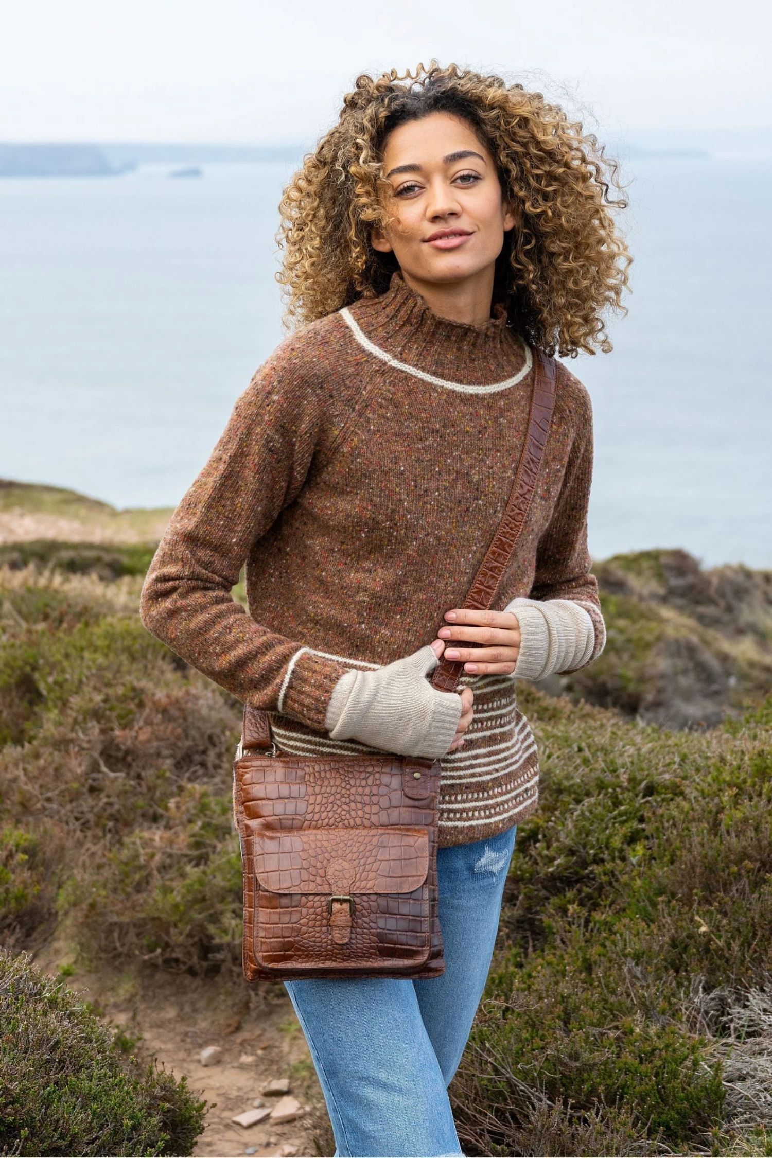 Celtic & Co. Brown Flecked Funnel Neck Jumper 3 Celtic & Co. Brown Flecked Funnel Neck Jumper - Image 2