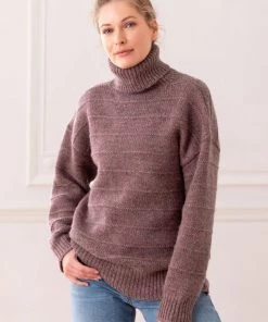 Celtic & Co. Celtic & Co Pink Purl Detail Roll Neck Jumper