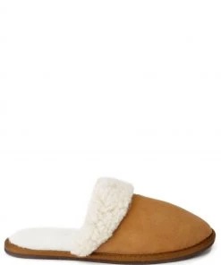 Celtic & Co. Celtic & Co Mens Camel Brown Sheepskin Mules