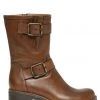 Celtic & Co. Womens Brown Block Heel Biker Boots