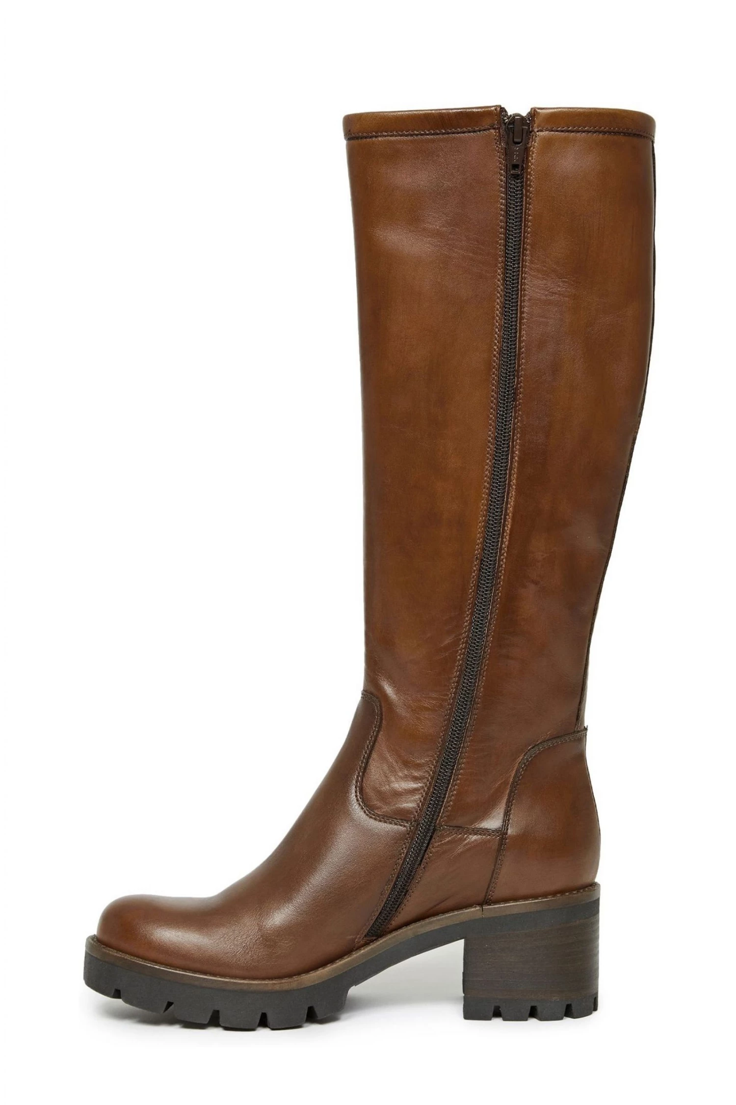 Celtic & Co. Womens Brown Biker Knee Boots 4 Celtic & Co. Womens Brown Biker Knee Boots - Image 2