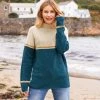 Celtic & Co. Celtic & Co Blue Colourblock Flecked Funnel Neck Jumper