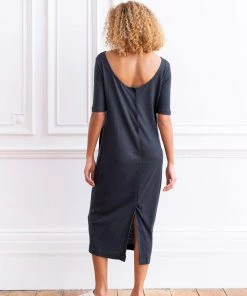 Celtic & Co. Navy Blue Linen/Cotton Button Back Dress -Deals Celtic Store unnamed file 531 scaled