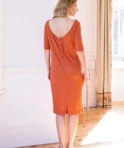 Celtic & Co. Orange Linen/Cotton Knee Length Dress -Deals Celtic Store unnamed file 538 scaled