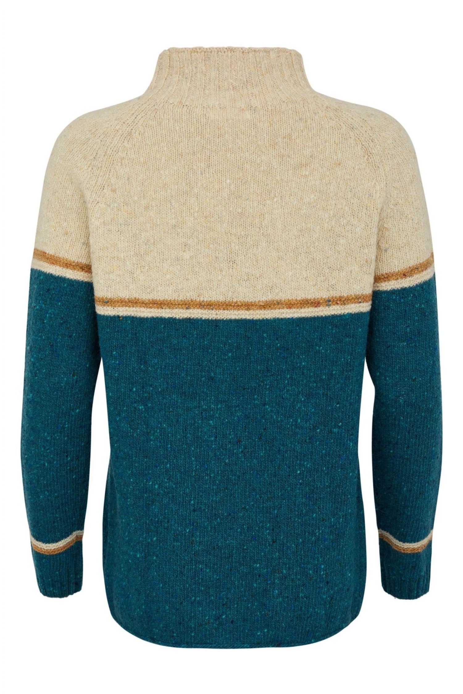 Celtic & Co. Celtic & Co Blue Colourblock Flecked Funnel Neck Jumper 6 Celtic & Co. Celtic & Co Blue Colourblock Flecked Funnel Neck Jumper - Image 4