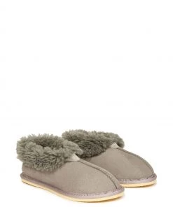 Celtic & Co. Ladies Grey Sheepskin Bootee Slippers -Deals Celtic Store unnamed file 578 scaled
