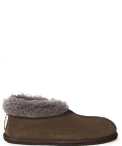 Celtic & Co. Celtic & Co Brown Mens Brown Sheepskin Bootee Slippers