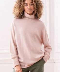 Celtic & Co. Pink Geelong Slouch Roll Neck Jumper