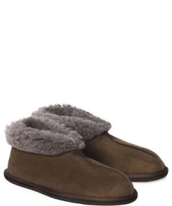 Celtic & Co. Celtic & Co Brown Mens Brown Sheepskin Bootee Slippers -Deals Celtic Store unnamed file 642 scaled