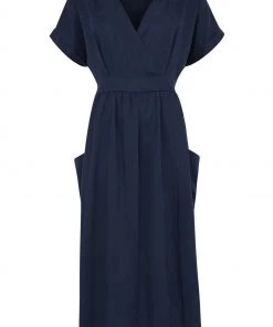Celtic & Co. Blue Lyocell Faux Wrap Dress -Deals Celtic Store unnamed file 652 scaled