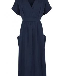 Celtic & Co. Blue Lyocell Faux Wrap Dress -Deals Celtic Store unnamed file 656