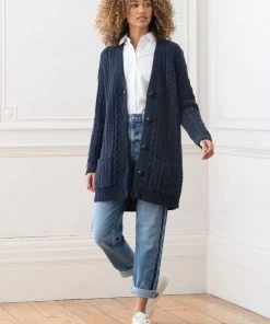 Celtic & Co. Celtic & Co Blue Cable Boyfriend Cardigan -Deals Celtic Store unnamed file 687 scaled