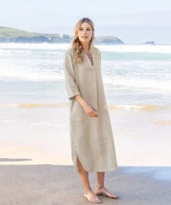 Celtic & Co. Oatmeal Hemp Midi Kaftan