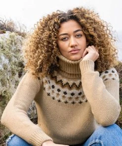 Celtic & Co. Natural Fair Isle Pattern Roll Neck Jumper