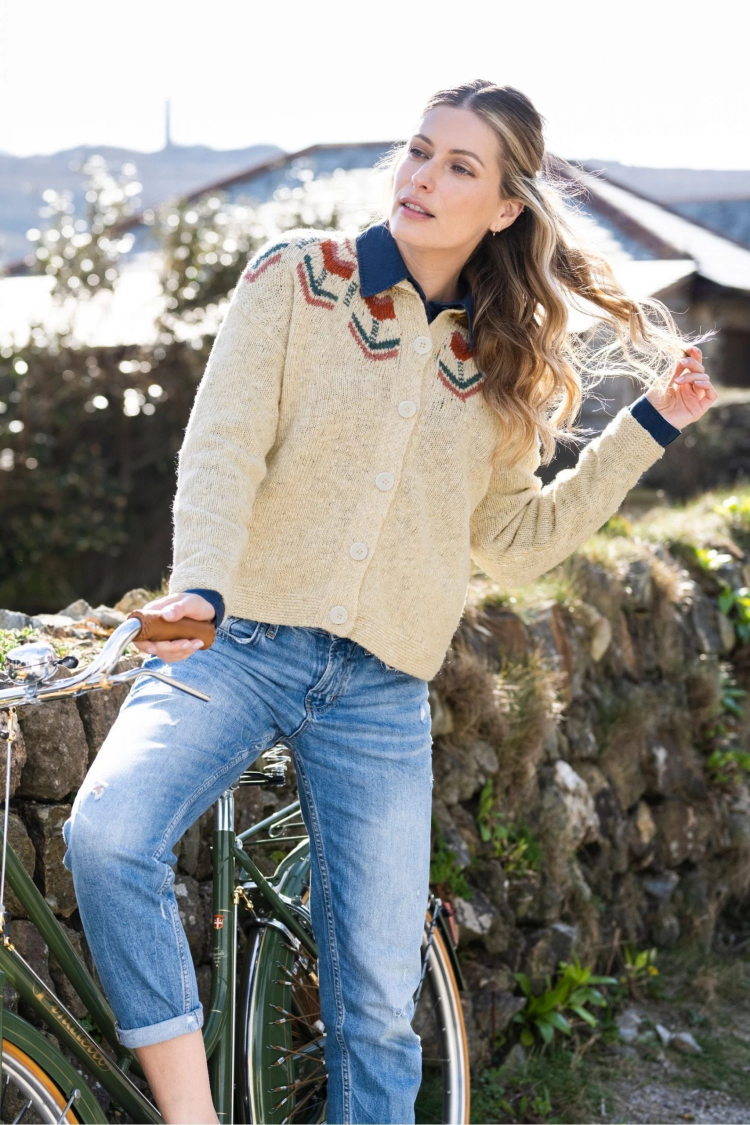 Celtic & Co. Celtic & Co Natural Donegal Fairisle Cardigan 5 Celtic & Co. Celtic & Co Natural Donegal Fairisle Cardigan - Image 3