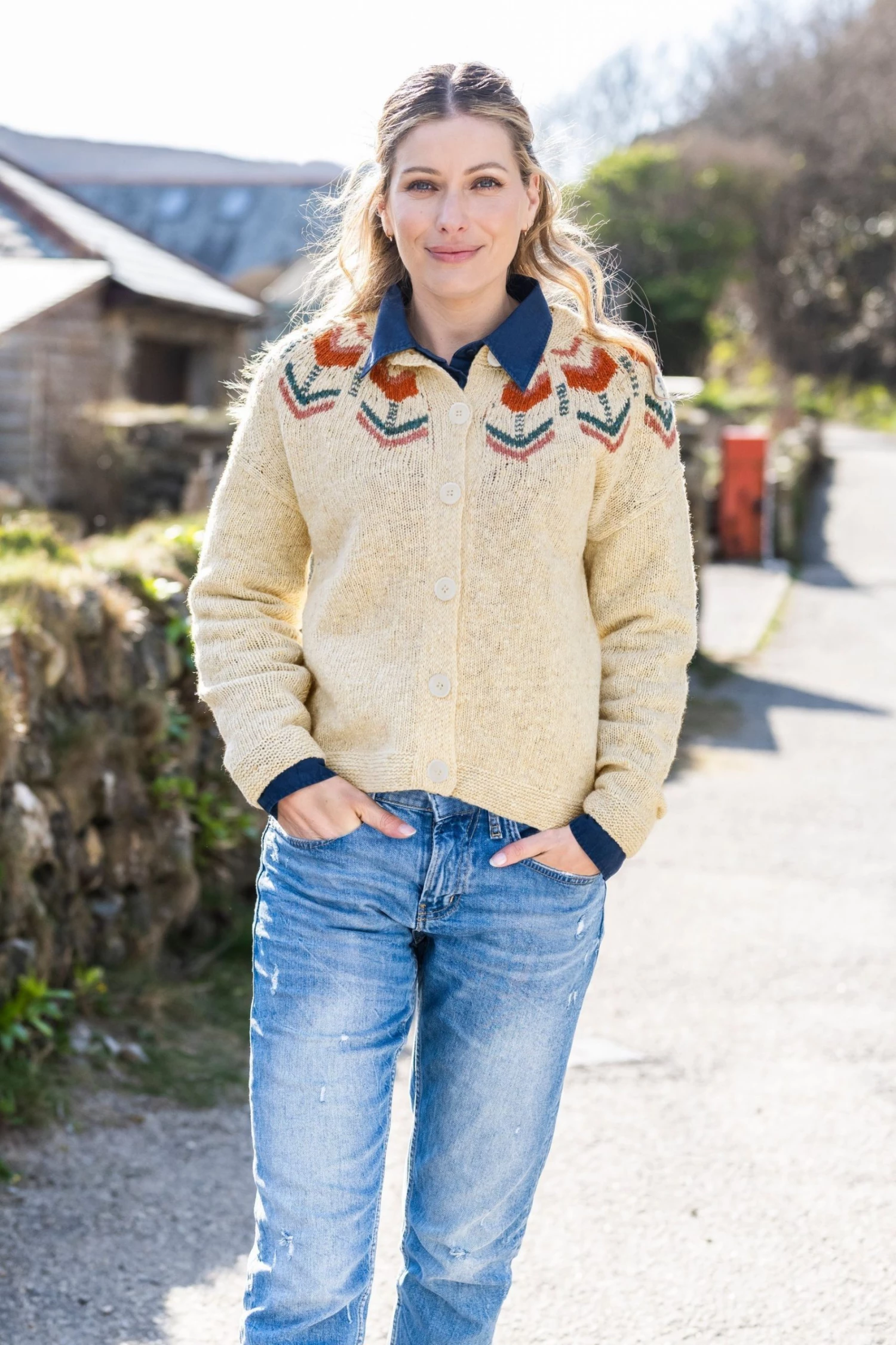 Celtic & Co. Celtic & Co Natural Donegal Fairisle Cardigan 6 Celtic & Co. Celtic & Co Natural Donegal Fairisle Cardigan - Image 4