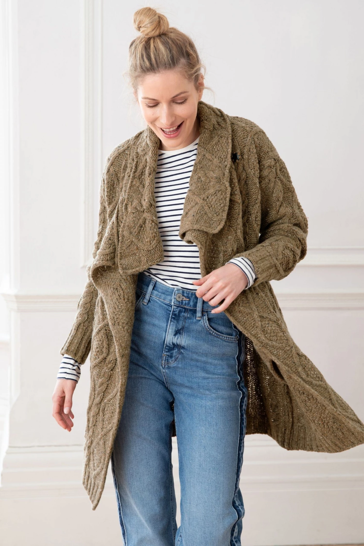 Celtic & Co. Brown Buckle Detail Coatigan 3 Celtic & Co. Brown Buckle Detail Coatigan