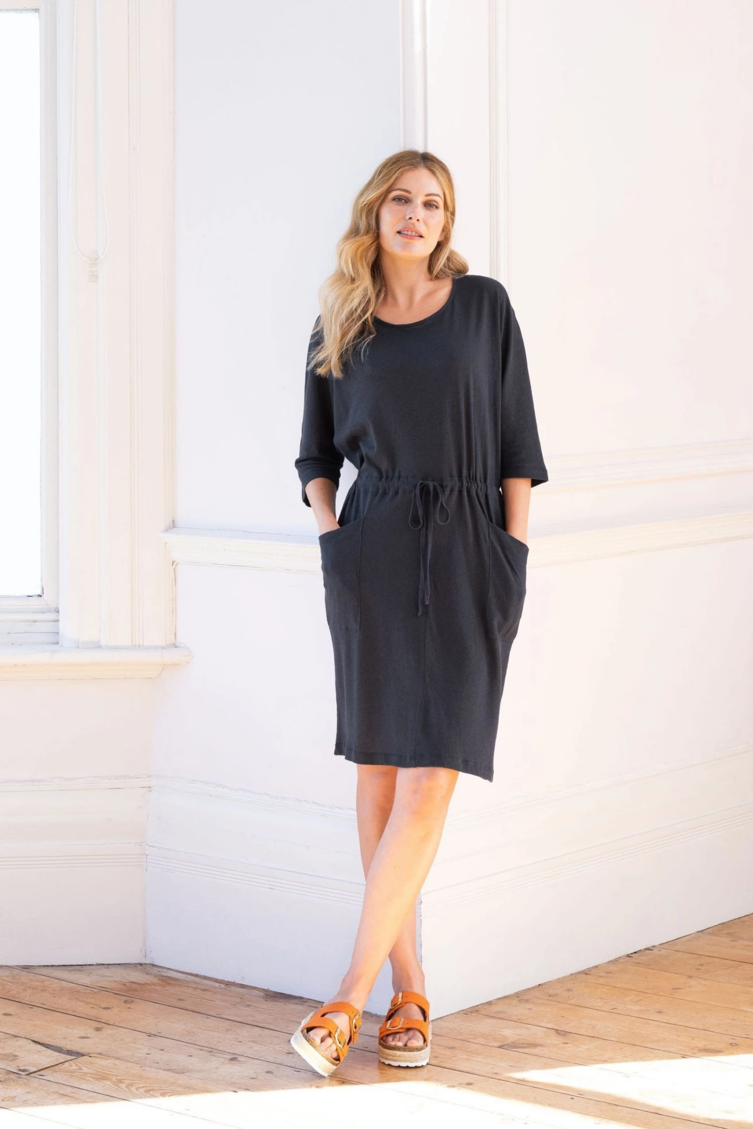 Celtic & Co. Blue Linen/Cotton Batwing Dress 3 Celtic & Co. Blue Linen/Cotton Batwing Dress