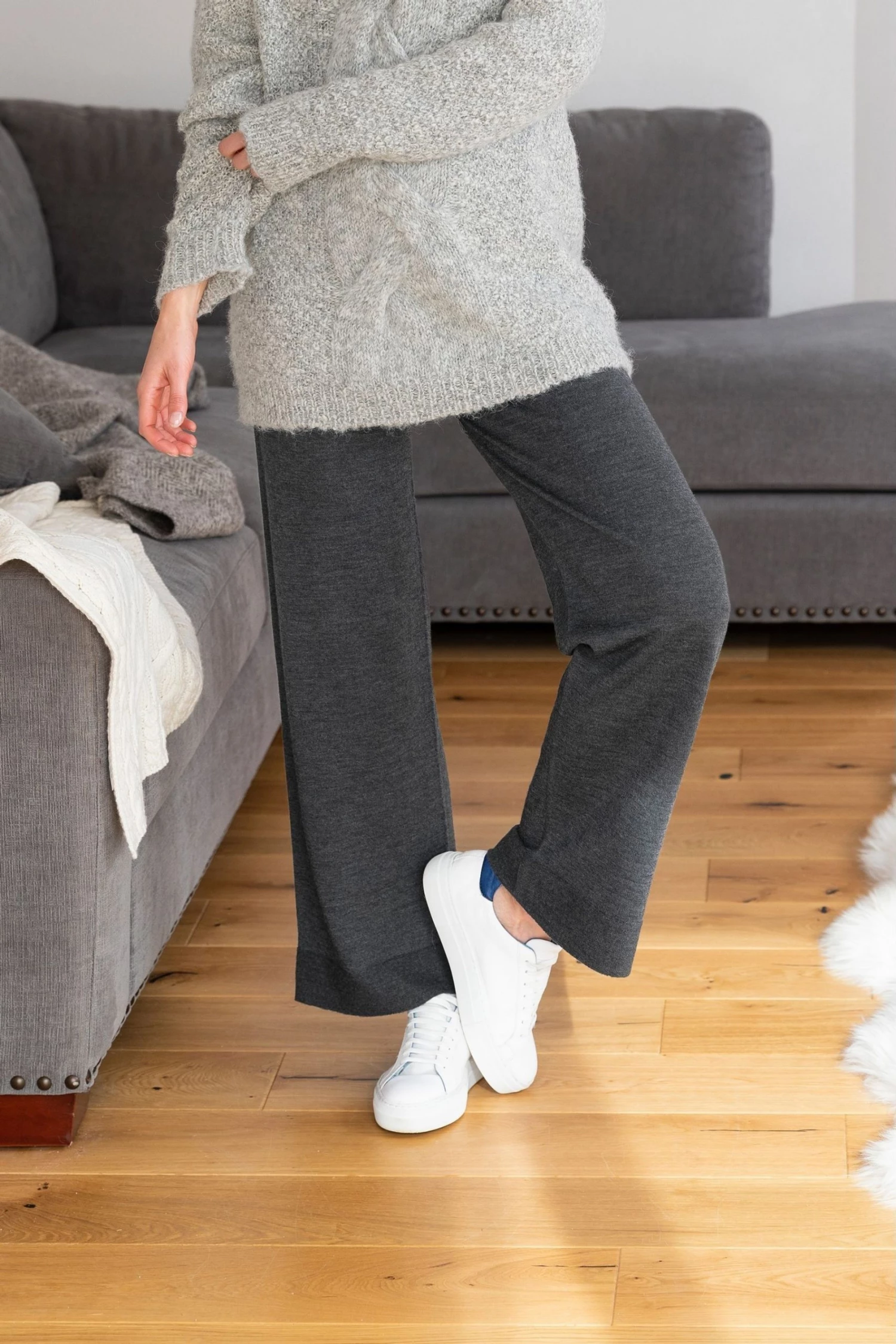 Celtic & Co. Grey Wide Leg Merino Lounge Pants 3 Celtic & Co. Grey Wide Leg Merino Lounge Pants