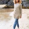 Celtic & Co. Natural Oatmeal Cable Boyfriend Cardigan