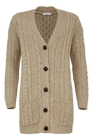 Celtic & Co. Natural Oatmeal Cable Boyfriend Cardigan 8 Celtic & Co. Natural Oatmeal Cable Boyfriend Cardigan - Image 6