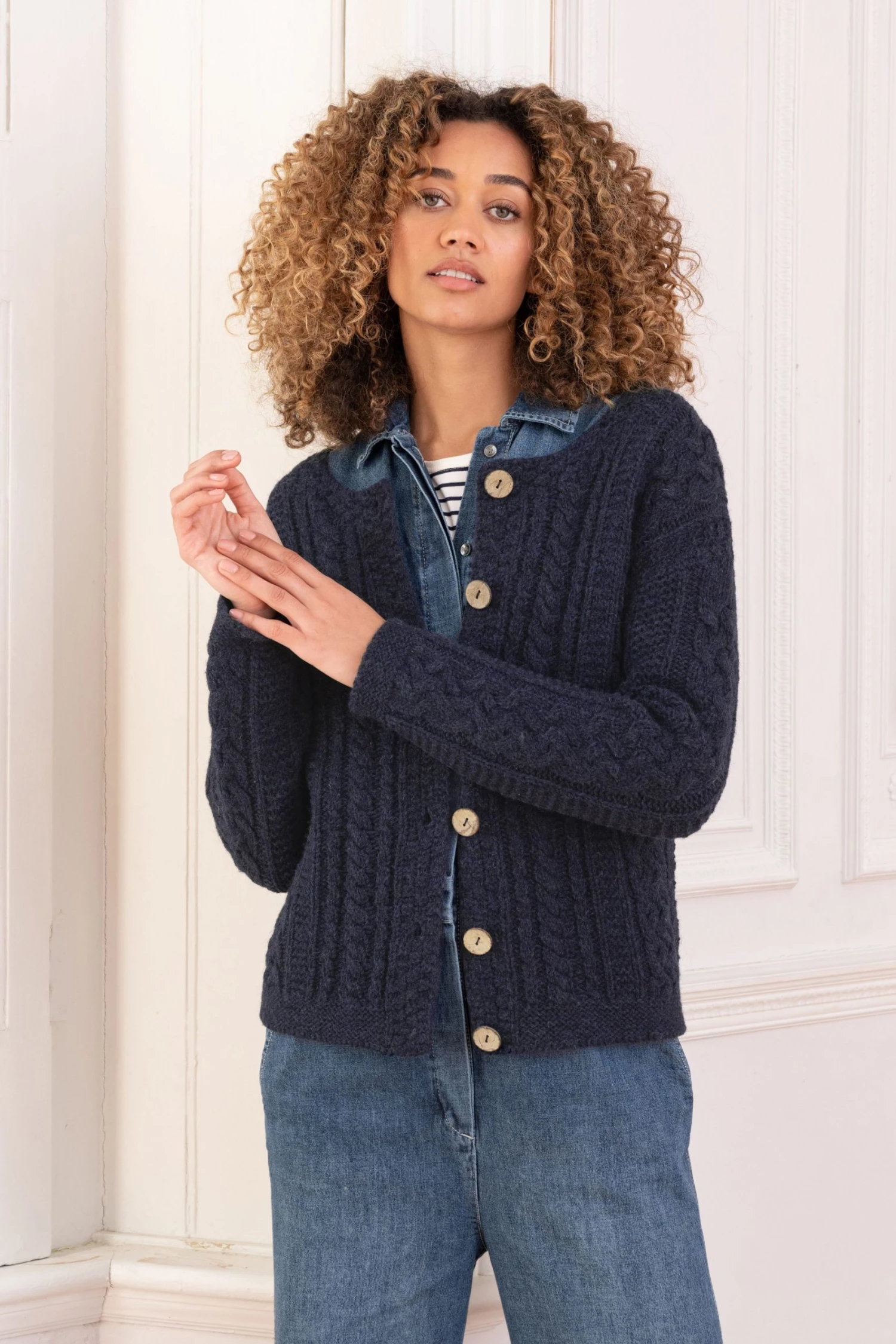 Celtic & Co. Womens Blue The Shetland Cardigan 3 Celtic & Co. Womens Blue The Shetland Cardigan