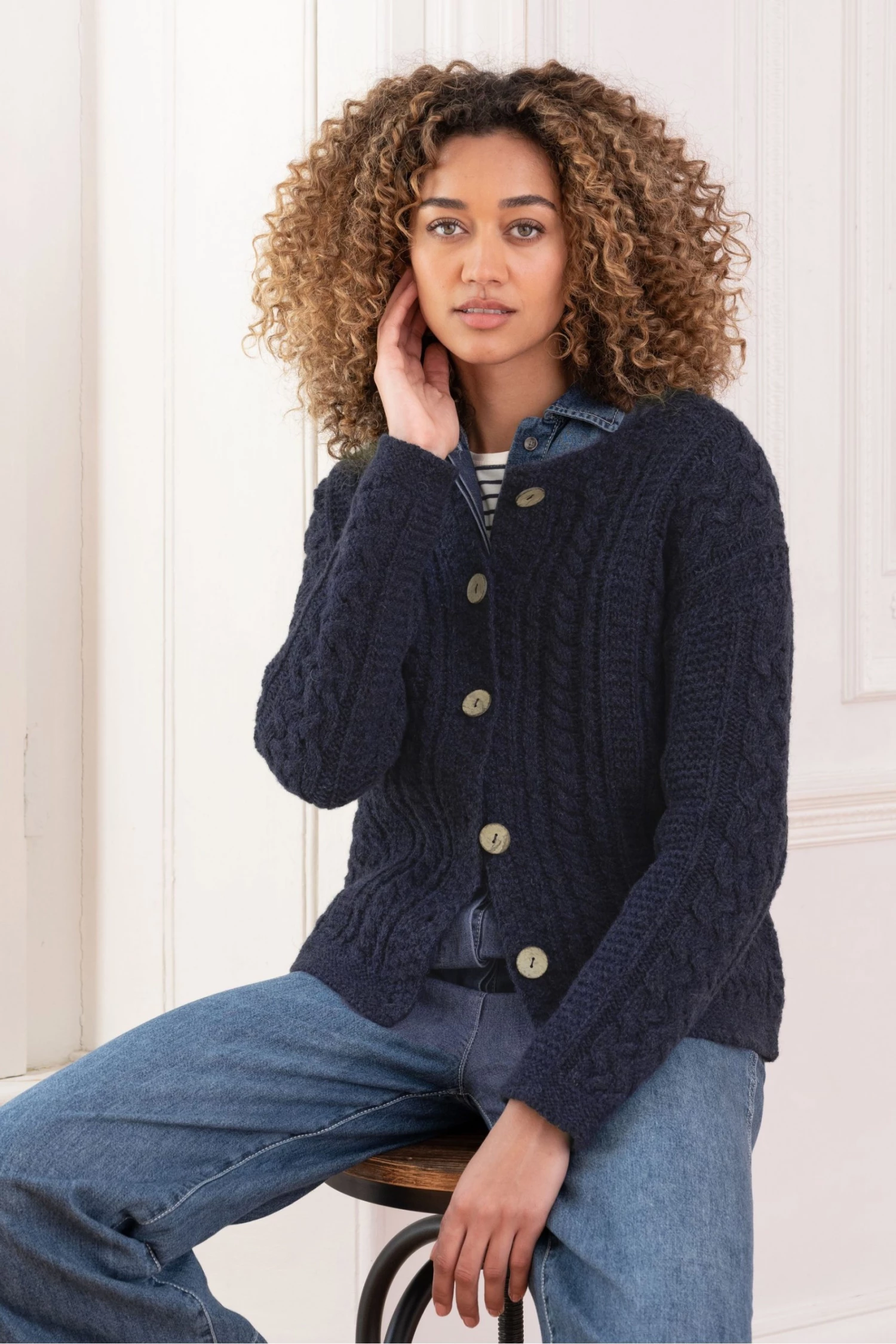 Celtic & Co. Womens Blue The Shetland Cardigan 4 Celtic & Co. Womens Blue The Shetland Cardigan - Image 2