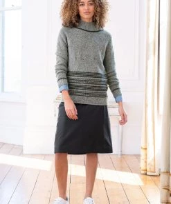 Celtic & Co. Charcoal Grey Flecked Funnel Neck Jumper